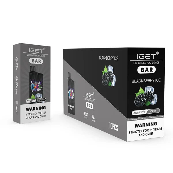 blackberry-ice-iget-bar-box.webp IGET Bar 3500 Puffs Disposable 10 x IGET Bar