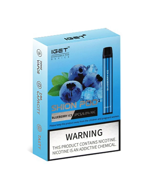 Blueberry Ice 600 Puffs Disposable 3 x IGET Shion