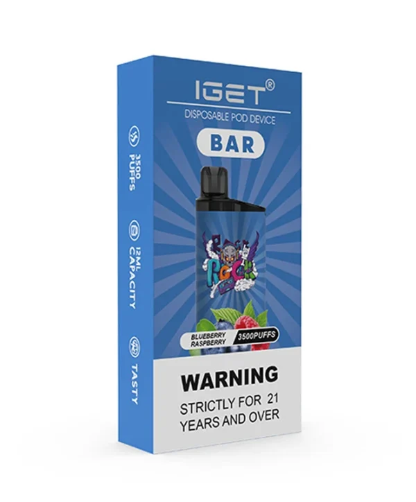 Blueberry Raspberry 3500 Puffs Disposable Vape IGET Bar